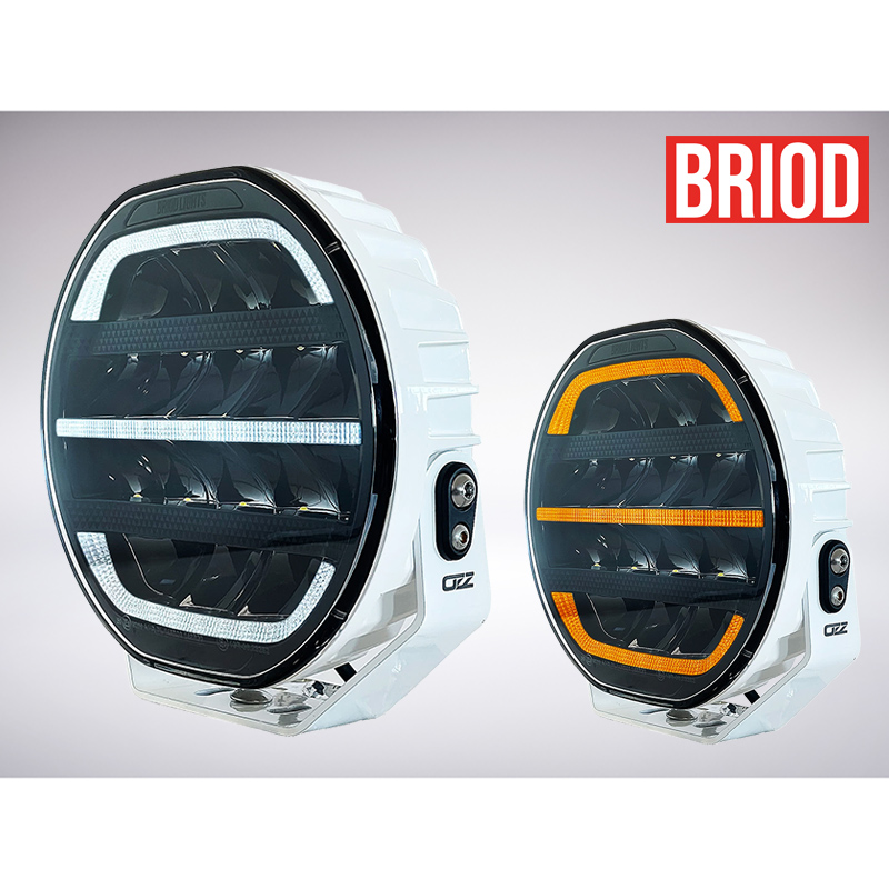 BRIOD LIGHTS 丸型LEDスポットライト OZZ 9"インチ(ホワイト) アンバー&ホワイト ポジションライト付き