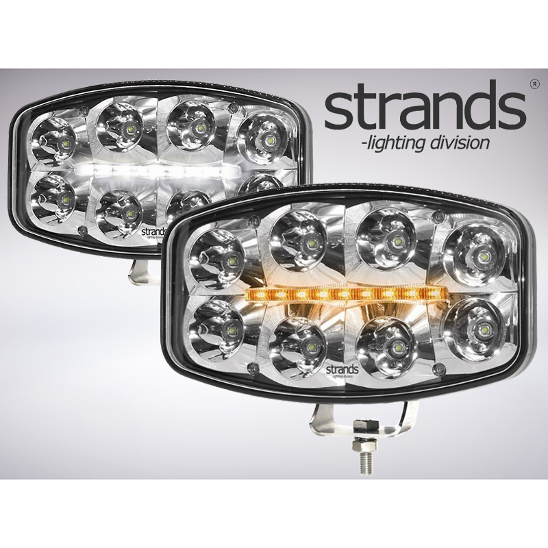Strands 樽型LEDスポットライト DELTA 9" LED アンバー&ホワイト ポジションライト付き