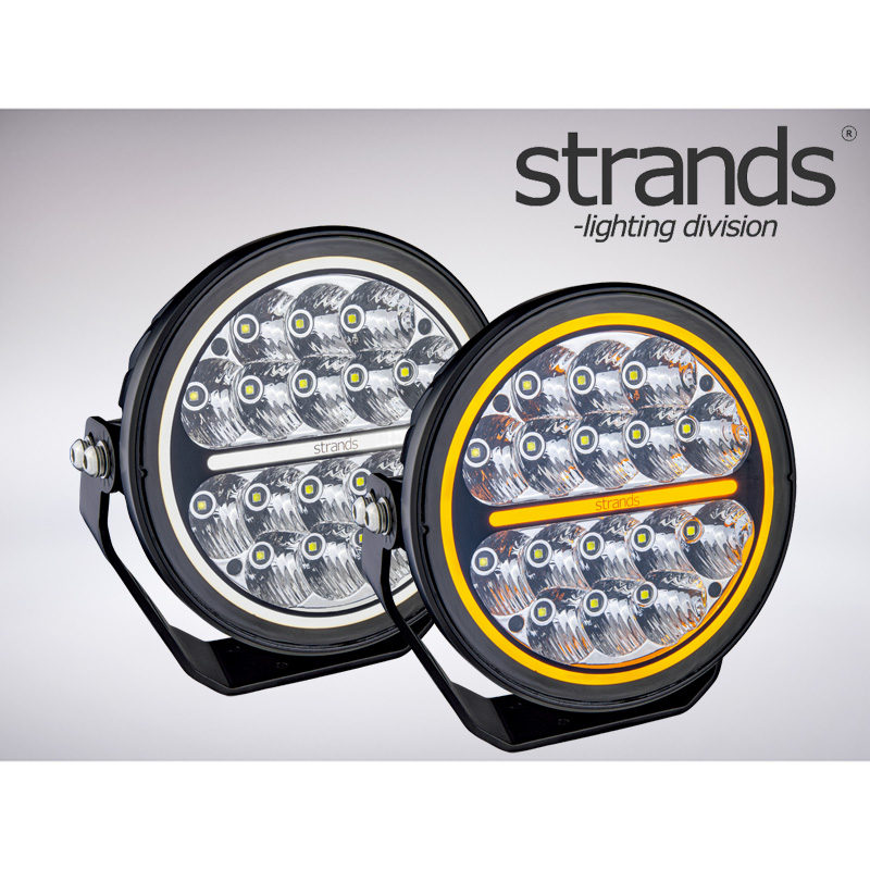 Strands 丸型LEDスポットライト SIBERIA Night Ranger 7" LED アンバー&ホワイト ポジションライト付き
