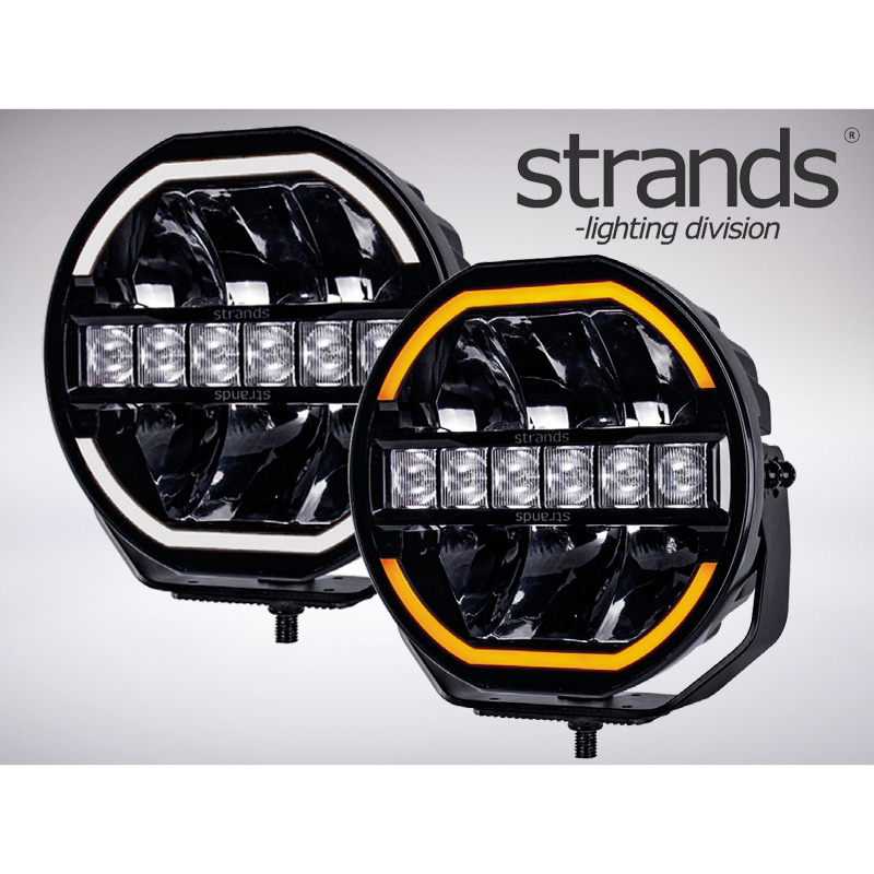 Strands 丸型LEDスポットライト SIBERIA SKYLORD 9" LED アンバー&ホワイト ポジションライト付き
