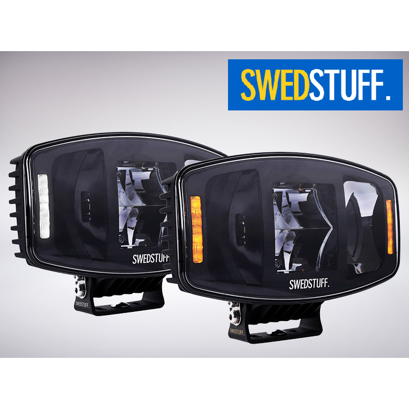 SWEDSTUFF 樽型LEDスポットライト LDL-02 LED アンバー&ホワイト ポジションライト付き